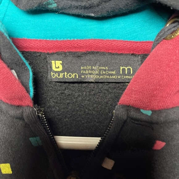 BURTON HOODIE/Double Hood/ White w/squared dots/ M‎ - Picture 8 of 8